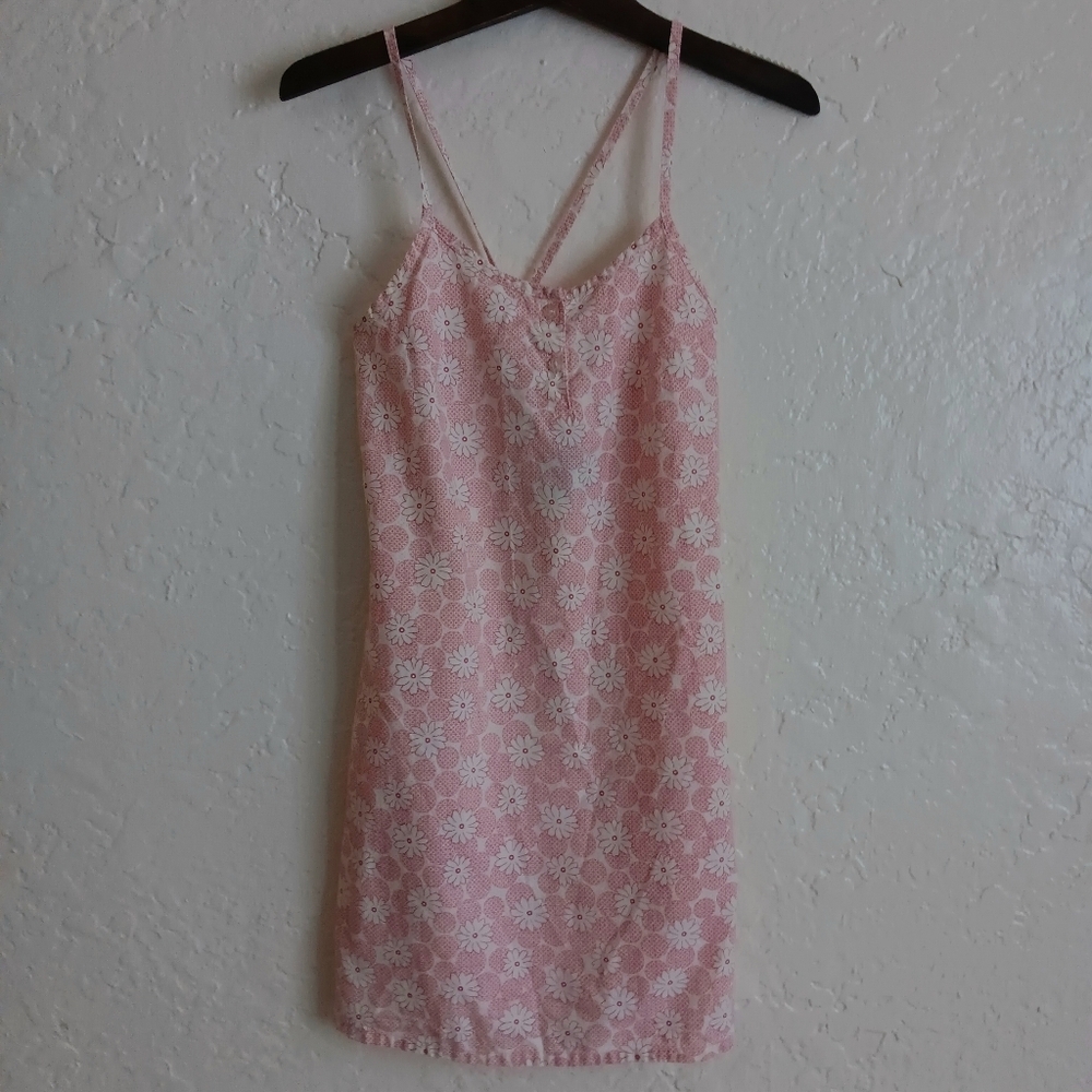 The bernard company mini slip sun dress womens L floral dust pink cute coquette